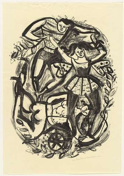 Artist: b'HANRAHAN, Barbara' | Title: b'not titled' | Date: 1961 | Technique: b'lithograph, printed in black ink, from one stone' Artist: b'HANRAHAN, Barbara' | Title: b'not titled' | Date: 1961 | Technique: b'lithograph, printed in black ink, from one stone'