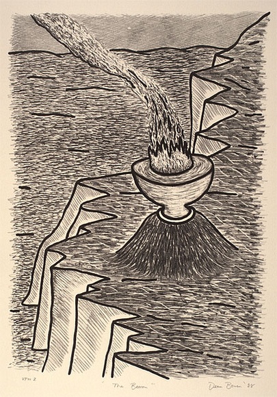 Artist: b'Bowen, Dean.' | Title: b'The beacon' | Date: 1988 | Technique: b'lithograph, printed in black ink, from one stone' Artist: b'Bowen, Dean.' | Title: b'The beacon' | Date: 1988 | Technique: b'lithograph, printed in black ink, from one stone'