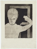 Artist: MADDOCK, Bea | Title: Mirror image I | Date: August 1966 | Technique: line-etching, aquatint and burnishing, printed in black ink with plate-tone, from one zinc plate