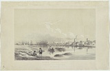 Artist: b'Thomas, Edmund.' | Title: b'River Yarra' | Date: 1853 | Technique: b'lithograph, printed in colour, from two stones (black image, light cream tint stone]'