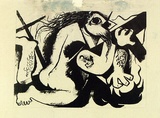 Artist: French, Len. | Title: (The ancient mariner). | Date: (1955) | Technique: lithograph, printed in black ink, from one plate | Copyright: © Leonard French. Licensed by VISCOPY, Australia