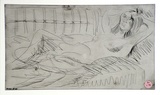 Artist: COLEING, Tony | Title: Girl on cane couch. | Date: 1985 | Technique: drypoint on acetate