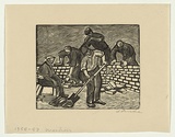 Artist: Groblicka, Lidia | Title: Workers | Date: 1956-57 | Technique: woodcut, printed in black ink, from one block