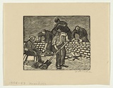 Artist: Groblicka, Lidia. | Title: Workers | Date: 1956-57 | Technique: woodcut, printed in black ink, from one block