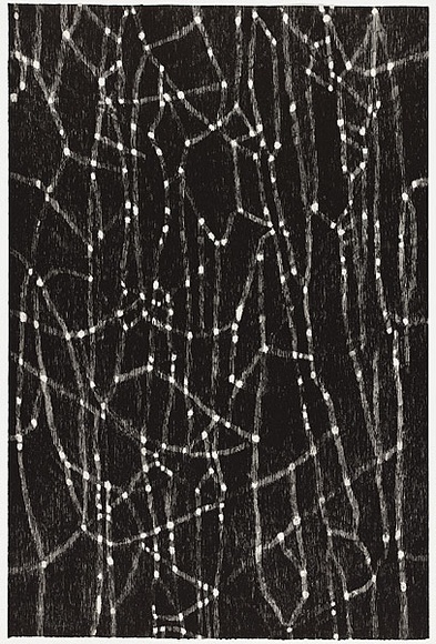 Artist: b'Heymans, Susie.' | Title: b'Not titled [white spidery pattern seen through black marks].' | Date: 2007 | Technique: b'etching and aquatint, printed in black ink, from one plate'