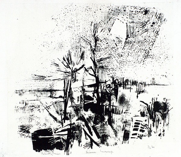 Artist: b'Grieve, Robert.' | Title: b'Summer landscape' | Date: 1960 | Technique: b'lithograph, printed in black ink, from one stone'