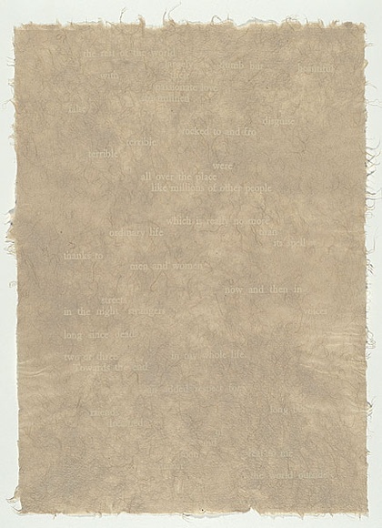Artist: b'MADDOCK, Bea' | Title: b'Four pages (III)' | Date: 1988 | Technique: b'letterpress, printed in white ink, from commercial printing plates' Artist: b'MADDOCK, Bea' | Title: b'Four pages (III)' | Date: 1988 | Technique: b'letterpress, printed in white ink, from commercial printing plates'