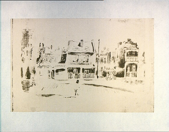 Artist: b'MACQUEEN, Mary' | Title: b'Street scene, Carlton' | Date: 1959 | Technique: b'lithograph, printed in green ink, from one plate' | Copyright: b'Courtesy Paulette Calhoun, for the estate of Mary Macqueen' Artist: b'MACQUEEN, Mary' | Title: b'Street scene, Carlton' | Date: 1959 | Technique: b'lithograph, printed in green ink, from one plate' | Copyright: b'Courtesy Paulette Calhoun, for the estate of Mary Macqueen'
