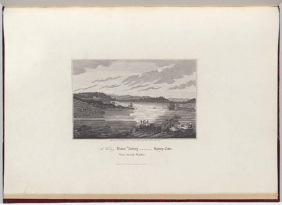 Artist: b'Wallis, James.' | Title: bA view of Dawe's Battery at the entrance of Sydney Cove. New South Wales. | Date: 1821 | Technique: b'engraving, printed in black ink, from one copper plate' Artist: b'Wallis, James.' | Title: bA view of Dawe's Battery at the entrance of Sydney Cove. New South Wales. | Date: 1821 | Technique: b'engraving, printed in black ink, from one copper plate'