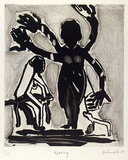 Artist: Fransella, Graham. | Title: 'Waving'. | Date: 1981 | Technique: aquatint, burnished aquatint and burnishing, printed in black ink, from one plate | Copyright: Courtesy of the artist