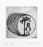 Artist: SHEARER, Mitzi | Title: not titled | Date: 1991 | Technique: etching, printed in black ink with plate-tone, from one plate