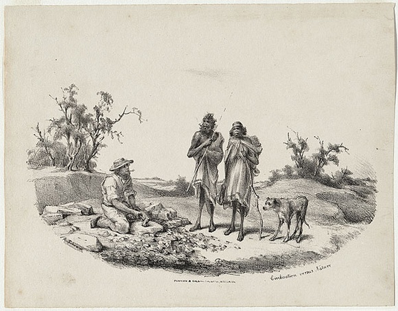 Artist: b'SCHRAMM, Alexander' | Title: b'Civilisation versus nature.' | Date: 1859 | Technique: b'lithograph, printed in black ink, from one stone' Artist: b'SCHRAMM, Alexander' | Title: b'Civilisation versus nature.' | Date: 1859 | Technique: b'lithograph, printed in black ink, from one stone'