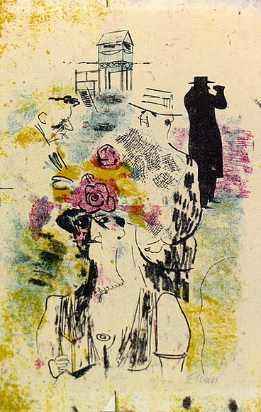 Artist: b'Wall, Edith.' | Title: b'Cup day' | Date: (1950's) | Technique: b'lithograph, printed in black ink, from one plate' | Copyright: b'Courtesy of the artist' Artist: b'Wall, Edith.' | Title: b'Cup day' | Date: (1950's) | Technique: b'lithograph, printed in black ink, from one plate' | Copyright: b'Courtesy of the artist'