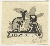 Artist: PERROTTET, George | Title: Bookplate: Terry's book | Date: 1933 | Technique: linocut, printed in colour, from multiple blocks