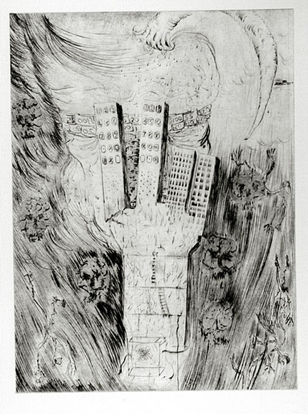 Artist: b'COLEING, Tony' | Title: b'Up yours, or just ring my bell.' | Date: 1990 | Technique: b'drypoint, printed in black ink, from one plate' Artist: b'COLEING, Tony' | Title: b'Up yours, or just ring my bell.' | Date: 1990 | Technique: b'drypoint, printed in black ink, from one plate'