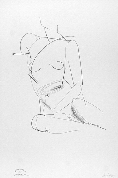 Artist: b'Powditch, Peter.' | Title: b'not titled [seated feamale nude]' | Date: c.1972 | Technique: b'lithograph, printed in black ink, from one plate'