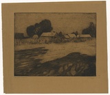 Artist: b'Traill, Jessie.' | Title: b'Moonlight at the farm' | Date: c.1912 | Technique: b'etching, printed in black ink with plate-tone, from one plate'