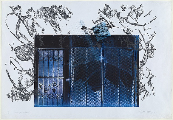 Artist: b'MEYER, Bill' | Title: b'Midnight drapes' | Date: 1979-81 | Technique: b'screenprint, printed in four colours, from six screens (indirect photo stencils)' | Copyright: b'\xc2\xa9 Bill Meyer' Artist: b'MEYER, Bill' | Title: b'Midnight drapes' | Date: 1979-81 | Technique: b'screenprint, printed in four colours, from six screens (indirect photo stencils)' | Copyright: b'\xc2\xa9 Bill Meyer'
