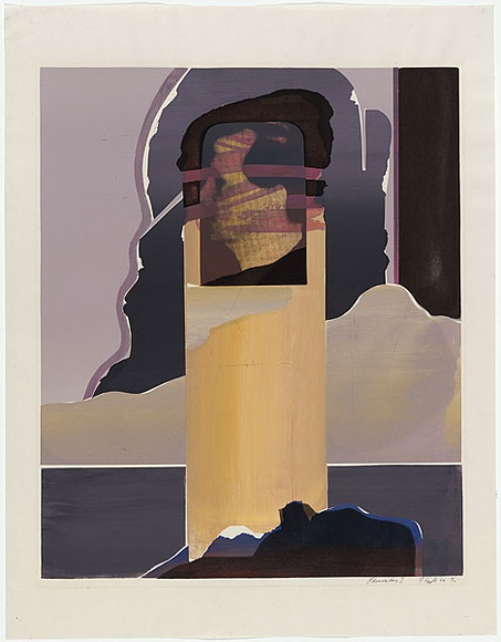 Artist: SENBERGS, Jan | Title: Observatory I. | Date: 1968 | Technique: screenprint, printed in colour, from multiple stencils | Copyright: © Jan Senbergs. Licensed by VISCOPY, Australia Artist: SENBERGS, Jan | Title: Observatory I. | Date: 1968 | Technique: screenprint, printed in colour, from multiple stencils | Copyright: © Jan Senbergs. Licensed by VISCOPY, Australia