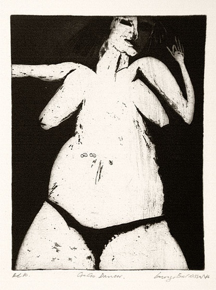 Artist: b'BALDESSIN, George' | Title: b'Go-go dancer.' | Date: 1966 | Technique: b'etching and aquatint, printed in black ink, from one plate' Artist: b'BALDESSIN, George' | Title: b'Go-go dancer.' | Date: 1966 | Technique: b'etching and aquatint, printed in black ink, from one plate'