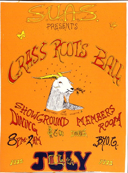 Artist: b'LITTLE, Colin' | Title: b'Grass Roots Ball' | Date: 1972 | Technique: b'screenprint, printed in colour, from multiple stencils' Artist: b'LITTLE, Colin' | Title: b'Grass Roots Ball' | Date: 1972 | Technique: b'screenprint, printed in colour, from multiple stencils'