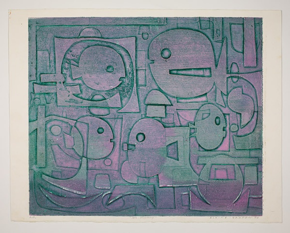 Artist: b'Haxton, Elaine' | Title: b'Sea fantasy' | Date: 1970 | Technique: b'open-bite etching and aquatint, printed in colour' Artist: b'Haxton, Elaine' | Title: b'Sea fantasy' | Date: 1970 | Technique: b'open-bite etching and aquatint, printed in colour'