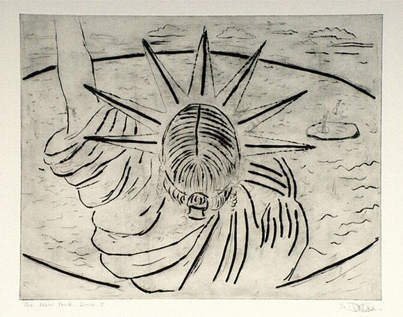 Artist: b'Walker, Deborah.' | Title: b'The New York series: II' | Date: 1990 | Technique: b'drypoint, printed in black ink with plate-tone, from one plate' | Copyright: b'\xc2\xa9 Deborah Walker. Licensed by VISCOPY, Australia' Artist: b'Walker, Deborah.' | Title: b'The New York series: II' | Date: 1990 | Technique: b'drypoint, printed in black ink with plate-tone, from one plate' | Copyright: b'\xc2\xa9 Deborah Walker. Licensed by VISCOPY, Australia'