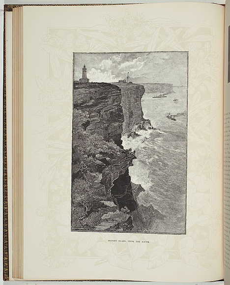 Title: b'Sydney Heads from the south.' | Date: 1886 | Technique: b'wood-engraving, printed in black ink, from one block'