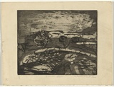 Artist: b'Cilento, Margaret.' | Title: b'French farm.' | Date: 1950 | Technique: b'etching, aquatint, printed in black ink, from one  plates,'