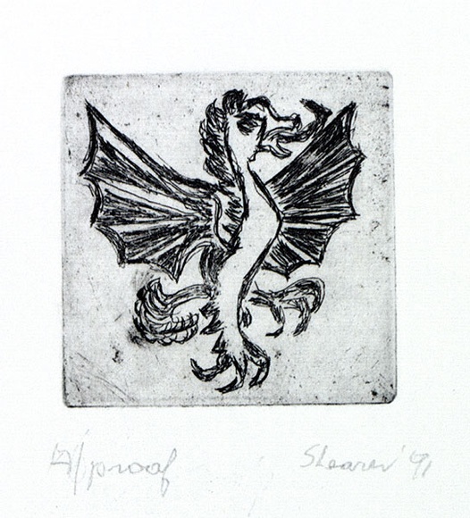 Artist: b'Shearer, Mitzi.' | Title: b'not titled' | Date: 1991 | Technique: b'etching, printed in black ink with plate-tone, from one plate' Artist: b'Shearer, Mitzi.' | Title: b'not titled' | Date: 1991 | Technique: b'etching, printed in black ink with plate-tone, from one plate'