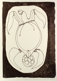 Artist: b'Meeks, Arone Raymond.' | Title: b'Mutina - Sea Turtle' | Date: 1991 | Technique: b'lithograph, printed in brown ink, from one stone'