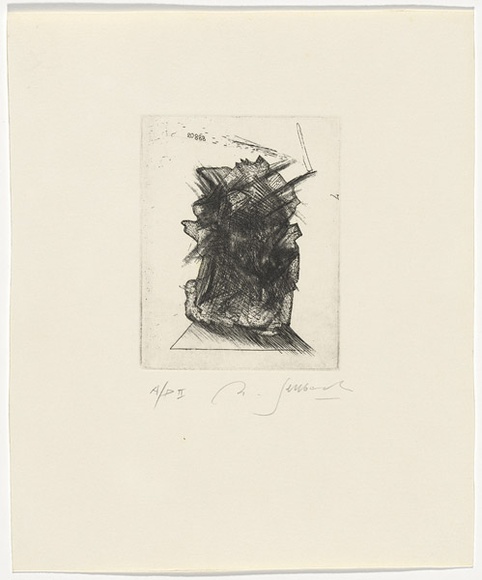 Artist: b'SELLBACH, Udo' | Title: b'not titled' | Date: 1988, August | Technique: b'etching, mezzotint, printed in black ink, from one copper plate' Artist: b'SELLBACH, Udo' | Title: b'not titled' | Date: 1988, August | Technique: b'etching, mezzotint, printed in black ink, from one copper plate'