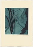 Artist: Kahan, Louis. | Title: Quai d'Anjou, Ile St. Louis | Date: 1946 | Technique: etching, aquatint, printed in blue ink, from  plate