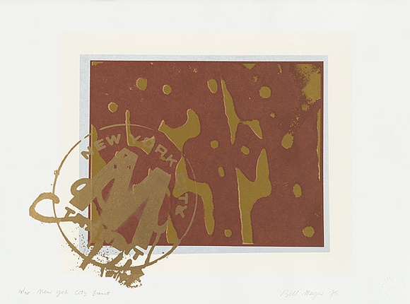Artist: b'MEYER, Bill' | Title: b'New York City Transit.' | Date: 1975 | Technique: b'screenprint, printed in colour, from five screens' | Copyright: b'\xc2\xa9 Bill Meyer' Artist: b'MEYER, Bill' | Title: b'New York City Transit.' | Date: 1975 | Technique: b'screenprint, printed in colour, from five screens' | Copyright: b'\xc2\xa9 Bill Meyer'