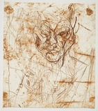 Artist: b'PARR, Mike' | Title: b'Alphabet/Haemorrhage.' | Date: 1992-93 | Technique: b'etching, printed in red ochre ink, from one plate'