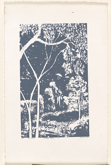 Title: Twilight scene | Date: 1989 | Technique: screenprint, printed in blue ink, from one stencil