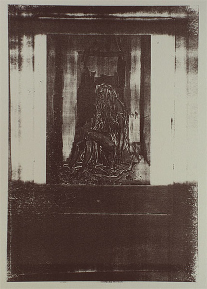 Artist: b'Lowe, Geoff.' | Title: b'Plate history' | Date: 1986 | Technique: b'lithograph, printed in brown ink, from one stone' Artist: b'Lowe, Geoff.' | Title: b'Plate history' | Date: 1986 | Technique: b'lithograph, printed in brown ink, from one stone'