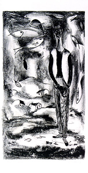 Artist: b'Adams, Tate.' | Title: b'Soul Cages.' | Date: 1957-58 | Technique: b'lithograph, printed in black ink, from one zinc plate' Artist: b'Adams, Tate.' | Title: b'Soul Cages.' | Date: 1957-58 | Technique: b'lithograph, printed in black ink, from one zinc plate'