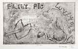 Artist: b'Hamilton, Rod.' | Title: b'TRUE LOVE.' | Date: 1991 | Technique: b'etching and aquatint, printed in black ink, from one plate'