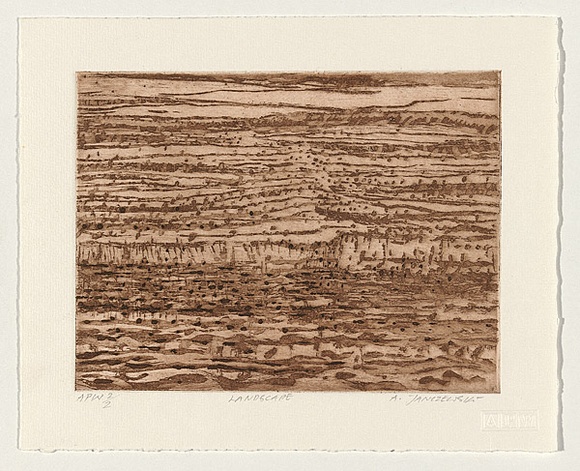 Artist: b'Janczewski, Andrzej.' | Title: b'Landscape' | Date: 1999, November | Technique: b'etching, printed in colour, from two plates' Artist: b'Janczewski, Andrzej.' | Title: b'Landscape' | Date: 1999, November | Technique: b'etching, printed in colour, from two plates'