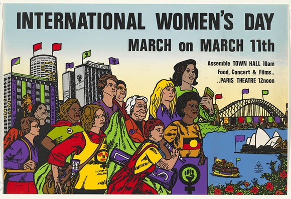 Artist: Robertson, Toni. | Title: International Women's Day [1978]. March on March 11th. | Date: 1978 | Technique: screenprint, printed in colour, from multiple stencils | Copyright: © Toni Robertson