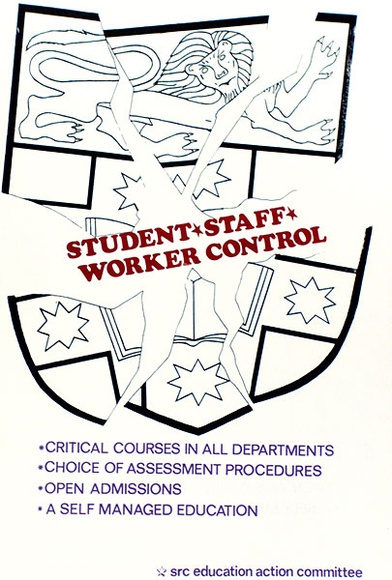 Artist: b'Lewis, Steve.' | Title: b'Student | staff | worker control' | Date: 1977 | Technique: b'screenprint, printed in colour, from two stencils' Artist: b'Lewis, Steve.' | Title: b'Student | staff | worker control' | Date: 1977 | Technique: b'screenprint, printed in colour, from two stencils'