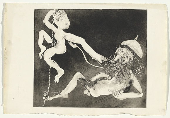Artist: b'BOYD, Arthur' | Title: b'A woman deserting. Variant of no 15.' | Date: (1970) | Technique: b'etching and aquatint, printed in black ink, from one plate' | Copyright: b'Reproduced with permission of Bundanon Trust' Artist: b'BOYD, Arthur' | Title: b'A woman deserting. Variant of no 15.' | Date: (1970) | Technique: b'etching and aquatint, printed in black ink, from one plate' | Copyright: b'Reproduced with permission of Bundanon Trust'