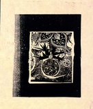 Artist: Adams, Tate. | Title: (Abstract). | Date: c.1960 | Technique: woodcut, printed in black ink, from one block