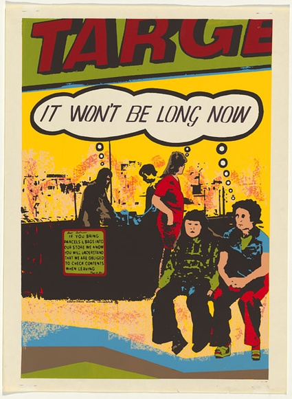 Artist: b'Robertson, Toni.' | Title: b'Taking marketown by strategy - 5' | Date: (1976-77) | Technique: b'screenprint, printed in colour, from multiple stencils' | Copyright: b'\xc2\xa9 Toni Robertson' Artist: b'Robertson, Toni.' | Title: b'Taking marketown by strategy - 5' | Date: (1976-77) | Technique: b'screenprint, printed in colour, from multiple stencils' | Copyright: b'\xc2\xa9 Toni Robertson'