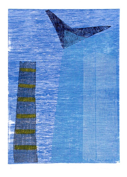 Artist: b'Buckley, Sue.' | Title: b'Toten for a currawong.' | Date: 1976 | Technique: b'woodcut, printed in colour, from multiple blocks' | Copyright: b'This work appears on screen courtesy of Sue Buckley and her sister Jean Hanrahan' Artist: b'Buckley, Sue.' | Title: b'Toten for a currawong.' | Date: 1976 | Technique: b'woodcut, printed in colour, from multiple blocks' | Copyright: b'This work appears on screen courtesy of Sue Buckley and her sister Jean Hanrahan'