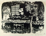 Artist: b'Wall, Edith.' | Title: b'Flinders Street' | Date: 1954 | Technique: b'lithograph, printed in black ink, from one stone' | Copyright: b'Courtesy of the artist'