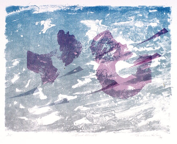 Artist: b'King, Grahame.' | Title: b'East wind II' | Date: 1989 | Technique: b'lithograph, printed in colour, from three stones [or plates]'
