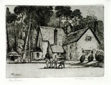 Artist: b'FULLWOOD, A.H.' | Title: b'Bowling Green, Ludlow.' | Date: 1925 | Technique: b'etching, printed in blue/black ink, from one plate'