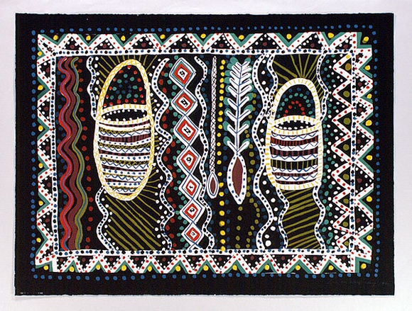 Artist: b'Wanji Wanji, Susan.' | Title: b'not titled' | Date: 1991 | Technique: b'screenprint, printed in colour, from multiple stencils' Artist: b'Wanji Wanji, Susan.' | Title: b'not titled' | Date: 1991 | Technique: b'screenprint, printed in colour, from multiple stencils'